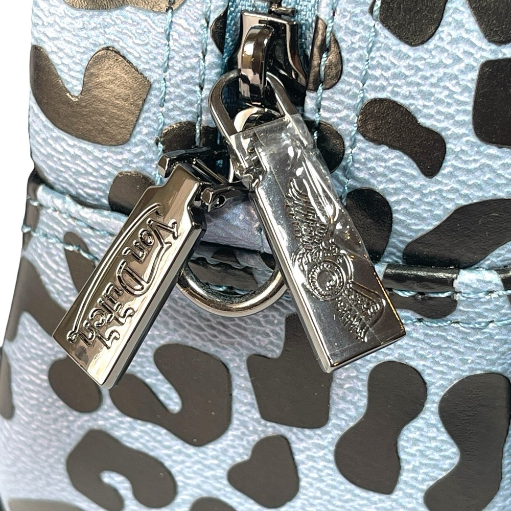 Von Dutch Blue Cheetah Blueberry Crush Mini Bowling Bag Y2K Style Vegan Crossbod - Picture 6 of 16